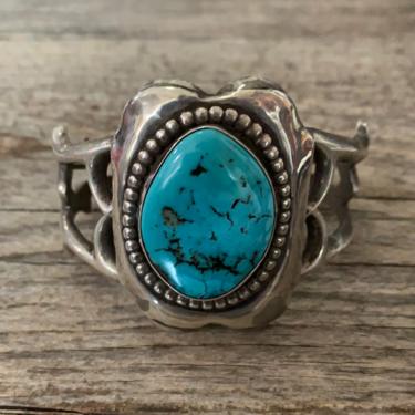 Vintage Native American Silver Turquoise Cuff