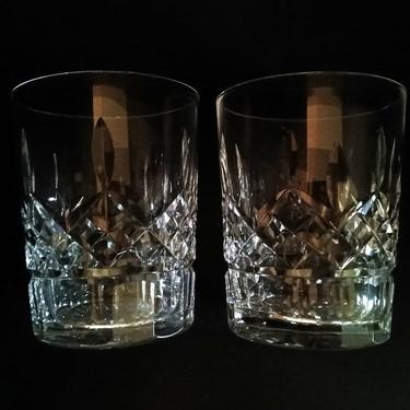 Pair Waterford Lismore Double Old Fashion Glasses 