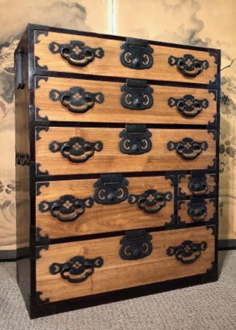 Antique Japanese Matsumoto Tansu Clothing Chest Kuraya Japanese