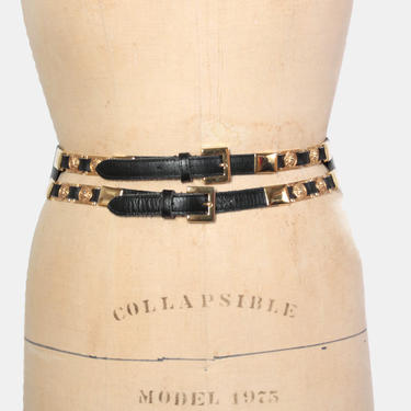 Studded Belt Gucci Belt Lion Head Vintage 80s Gold Lion Heads Belt