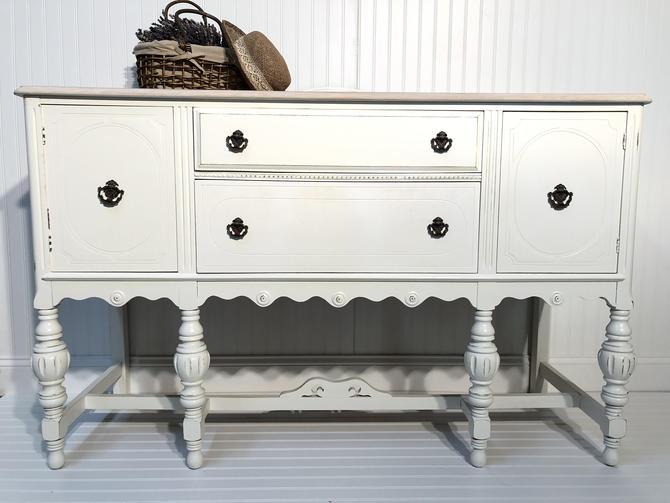 Shabby Chic Country Style Refinished Jacobean Buffet Sideboard