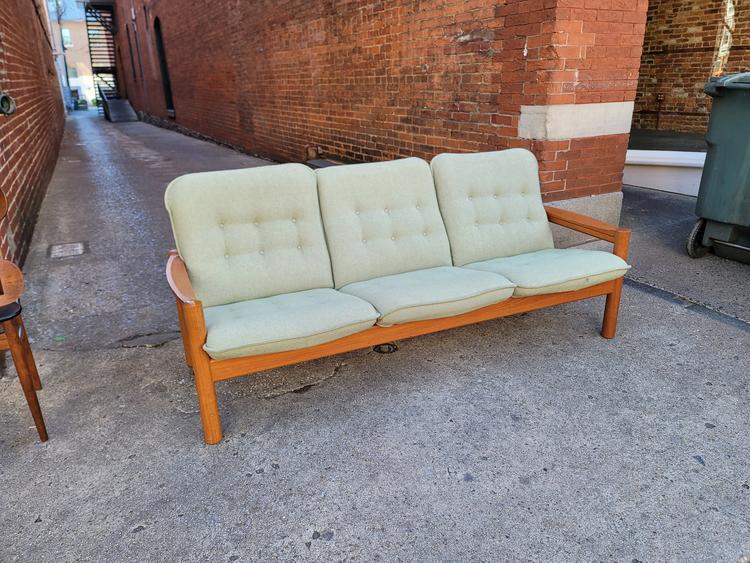 Danish Three-Seater Sofa with teak frame