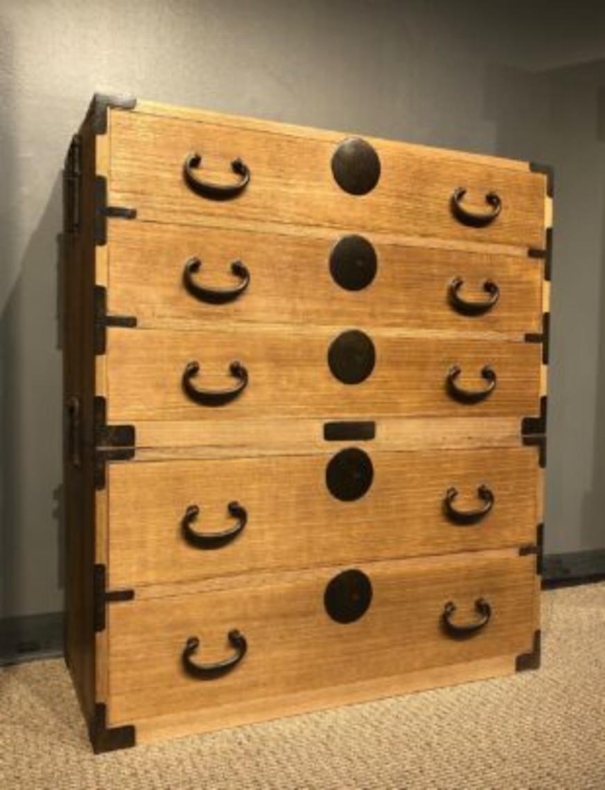 Antique Japanese Kasane Tansu 2 Section Clothing Chest. Kuraya