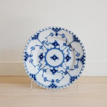 Royal Copenhagen Blue Fluted Full Lace Bread and Butter Plate Made in Denmark, 1088 