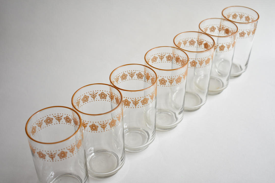 Vintage Brown and Gold Plastic Butterfly Cups Plastic 