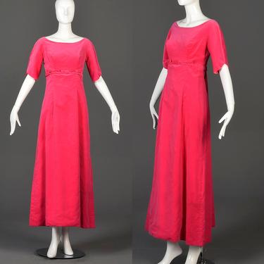60s Dress 60s Formal Dress Pink Velvet Formal Maxi Dress Style Salvage Asheville NC