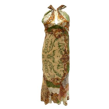 Roberto Cavalli Silk Print Halter Dress