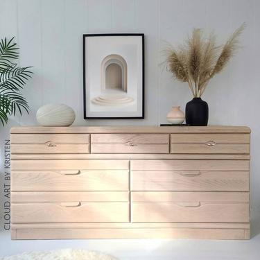 Vintage Oak Bare Wood Dresser 90s Furniture Danish | Cloud Art - Owings, MD  | ATTIC