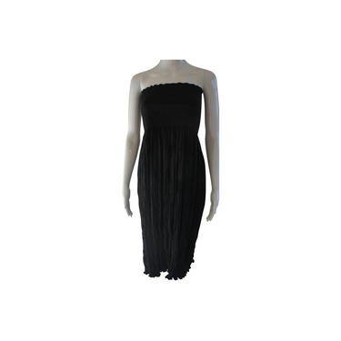NUNO Japan Black Strapless Rayon Cotton Crepe Short Casual Dress NWT 