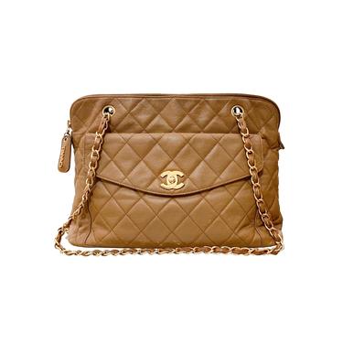 Chanel Tan Quilted Chain Shoulder Bag