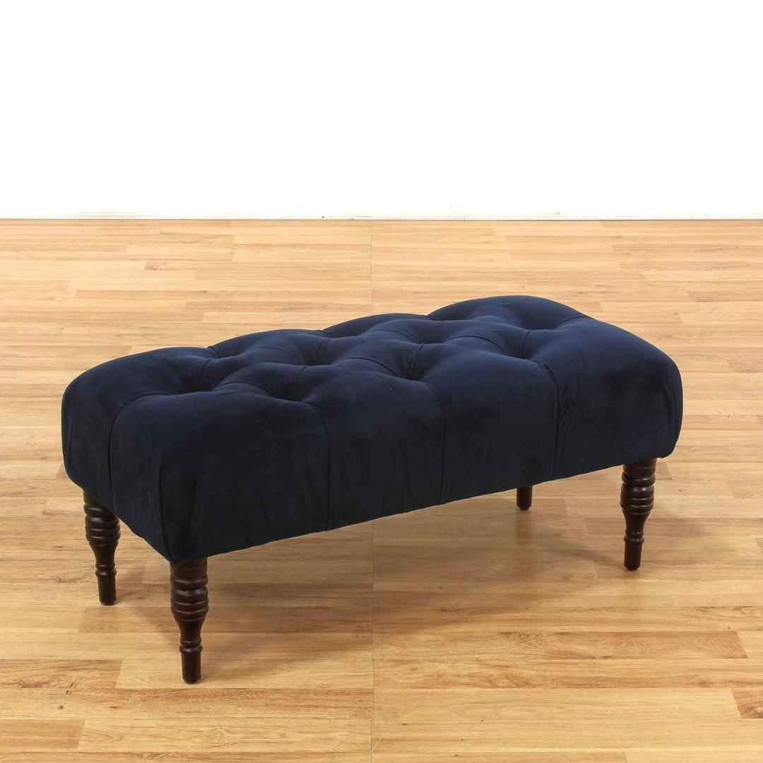 Navy Blue Tufted Velvet Bench Loveseat (Los Angeles) Vernon, CA