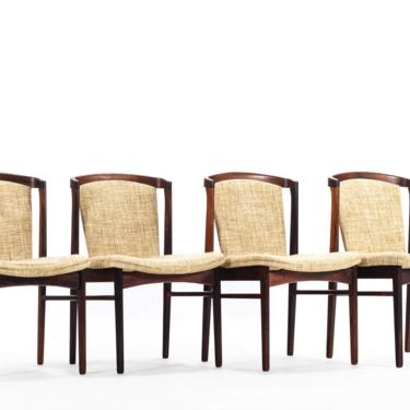 Set of Four (4) Rosewood Orum Mobler Dining Chairs in Original Tweed 