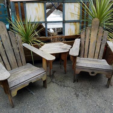Cedar Adirondack Chairs and Table Set