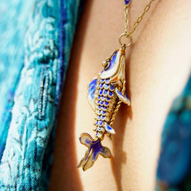 Articulated koi hot sale fish pendant