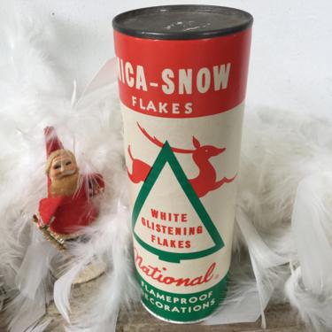 Vintage Christmas Mica Snow, National Tinsel Mfg.,  Shaker Of Unopened Mica Flakes, Manitowoc Wisconsin, Faux Snow, Crafting 