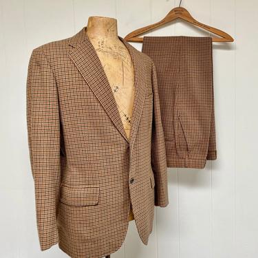 Vintage 1970s Paul Stuart Suit, Checked Wool 