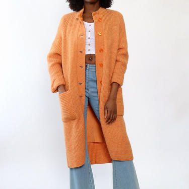 Peach Handknit Sweater Jacket S/M