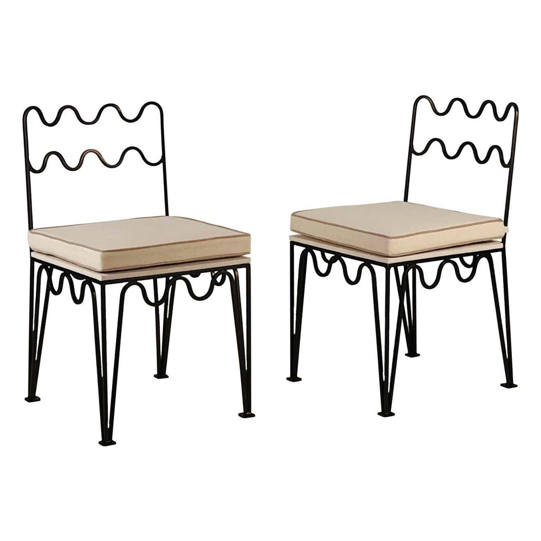 Pair of Chic 'Méandre' Bronze Side Chairs by Design Blend Interiors