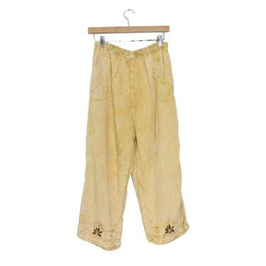 Stone Washed Embroidered India Pants 