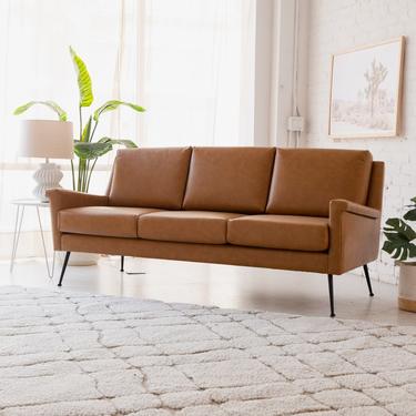 Satoshi Sofa in Carmel Faux Leather
