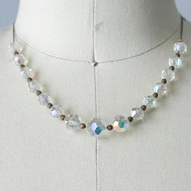 1940s Necklace Glass Beads Chocker Chain 