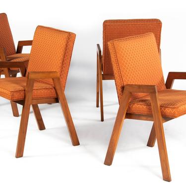 Authentic Mid Century Set of 4 Compass Dining Chairs 