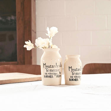 vintage french mustard jar with typography