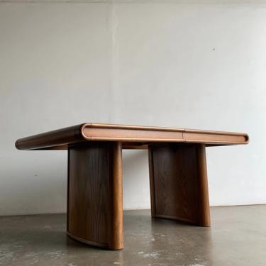 1980s restored chunky Oak Dining Table 