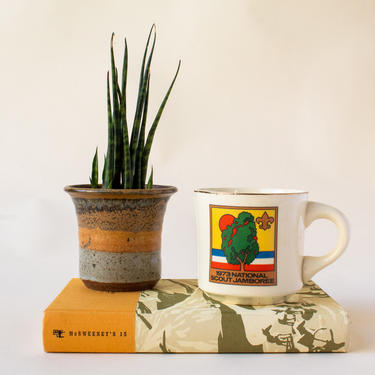 Souvenir 70s Boy Scout Mug / Vintage 1973 Boy Scout Jamboree Camp Coffee Cup / Retro Kitsch Americana Gift 