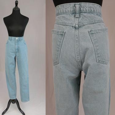 90s Pale Sage Green Jeans by Lands' End - 31 waist - High Waisted - Vintage 1990s - 32.75