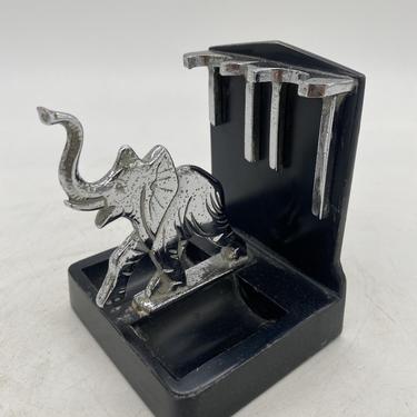 Rare Chrome Art Deco Elephant Pipe Holder by Ronson 