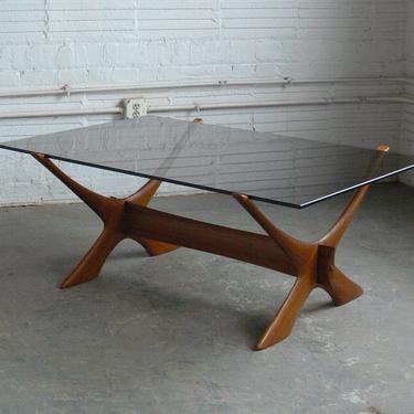 Illum Wikkelso Sculpted Teak Coffee Table for C. F. Christensen 