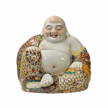 Chinese Canton Mix Ceramic Happy Laughing Buddha Statue ws1586E 