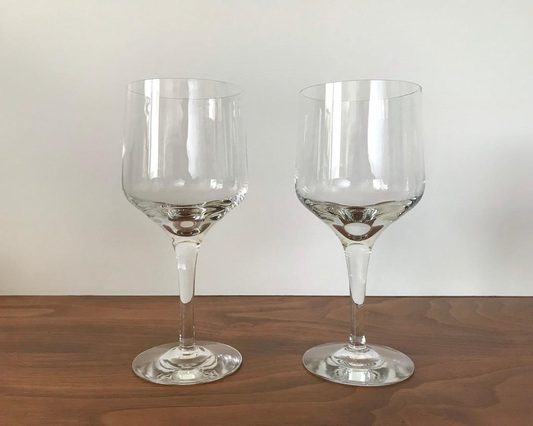 Pair of Orrefors Rhapsody Clear Crystal Wine Glasses (6") by The