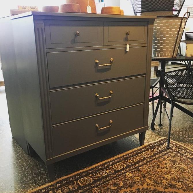 Gorgeous Gray Painted Dresser With Brass Hardware 18 5 Inches