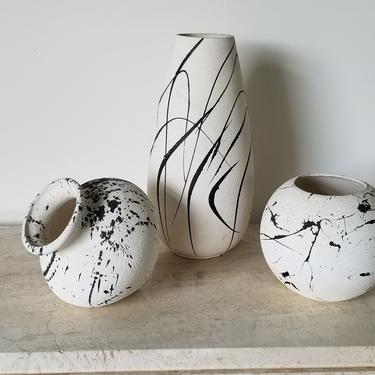 80's Vintage Davis Art Ceramic Vases - Set of 3 