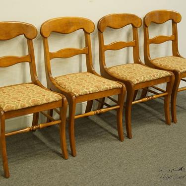 Set of 4 ETHAN ALLEN Heirloom Nutmeg Maple Duncan Phyfe Dining Side Chairs 10-6030 