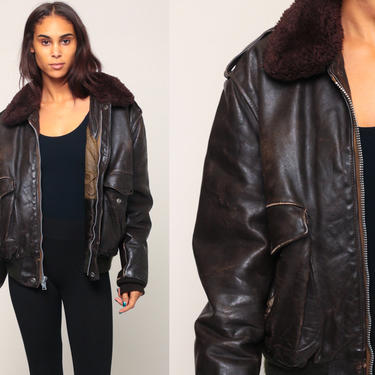ジャケット・アウター 80s Euro Vintage Leather Flight Jacket Size 44 US (54 EURO) Vintage Cooper 80's Flight Leather