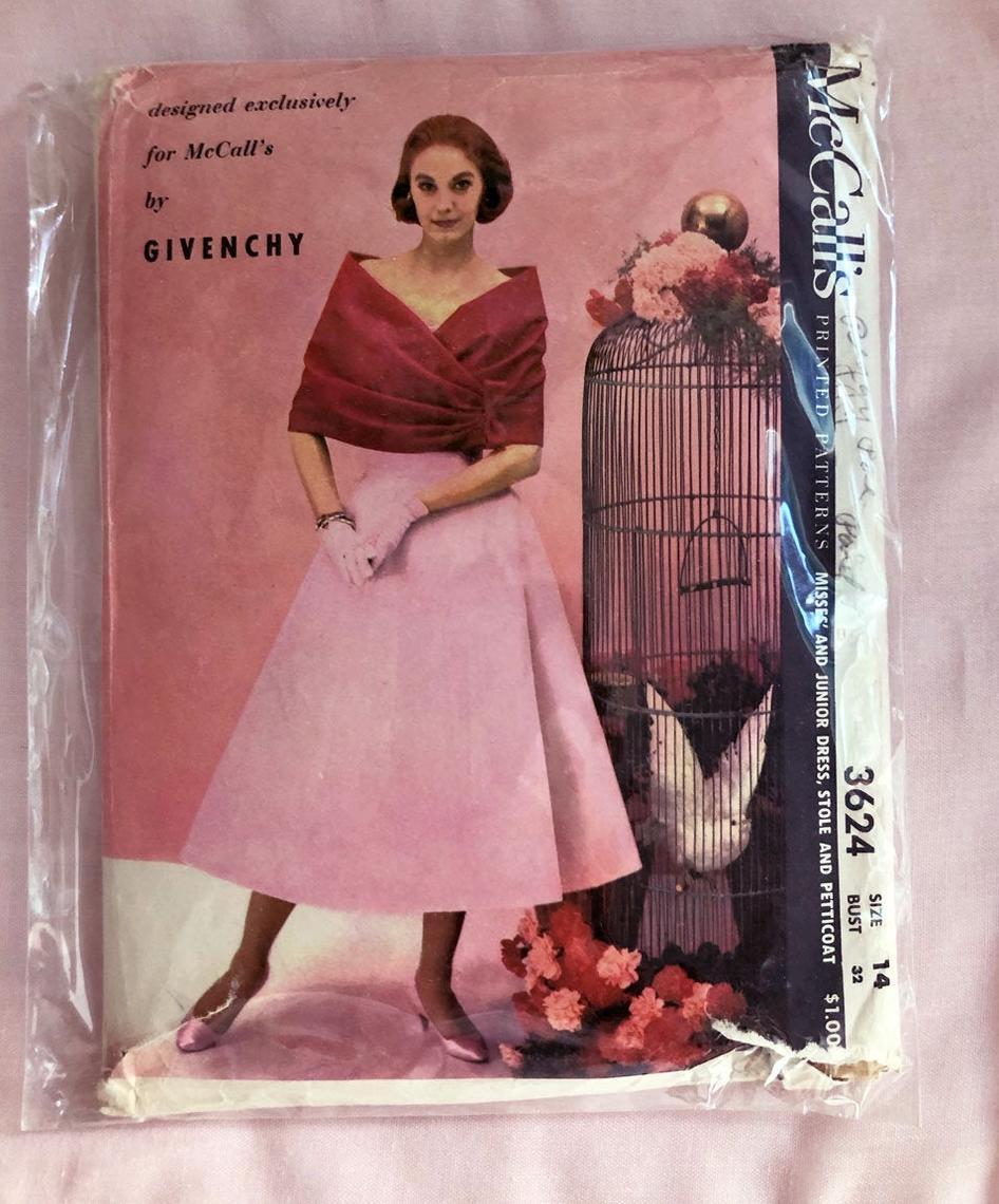 1960s PRETTY Bateau Neckline Dress McCall 5803 Vintage Sewing Pattern Bust  32