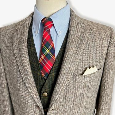 Vintage 1950s Wool HARRIS TWEED Blazer ~ size 38 to 40 R~  jacket / sport coat ~ Preppy / Ivy League / Trad ~ Varsity-Town Clothes 