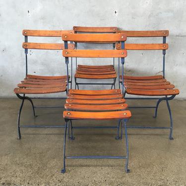 Set of Four Folding Bistro Chairs