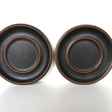 Set Of 2 Arabia Finland Ruska Saucers By Ulla Procope, 6 1/2&amp;quot; Side Plates From Finland 