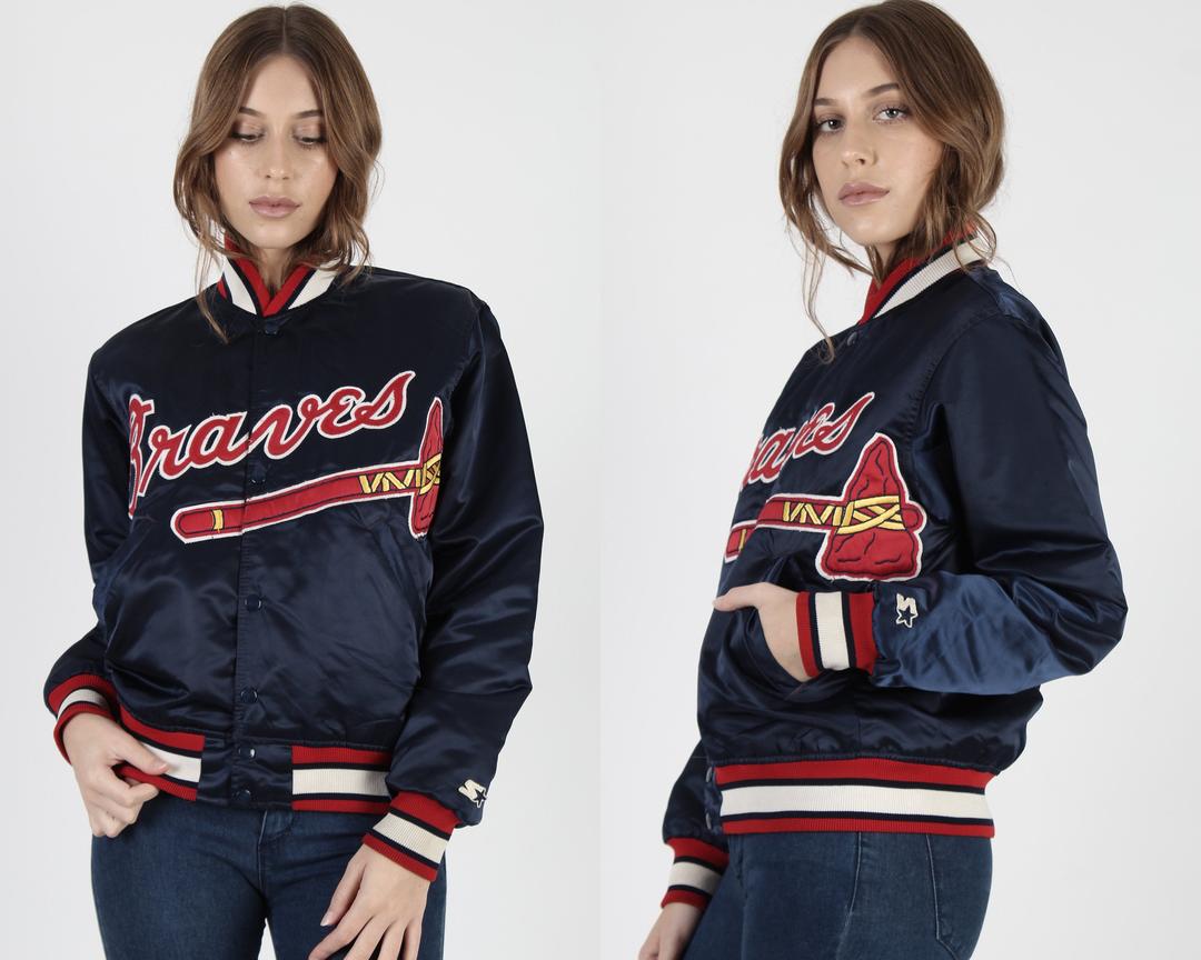 Vintage 80s Atlanta Braves Starter Jacket Braves Satin Jacket