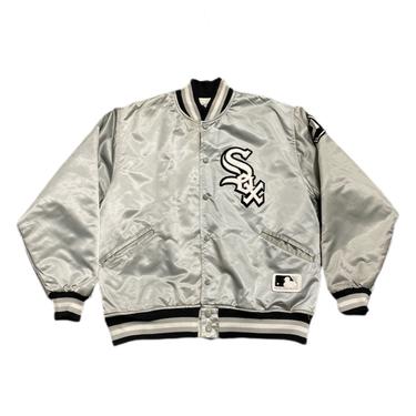 LARGE  Chicago White Sox Silver Satin Varsity Jacket 090821 LM