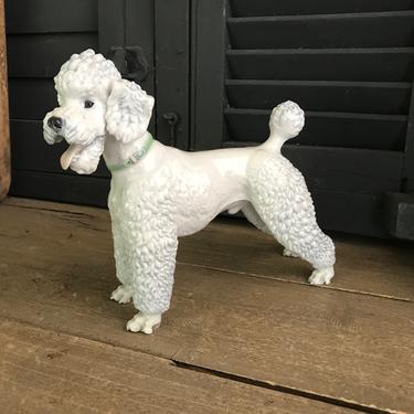Rosenthal White Poodle Figurine, Made in Germany, Porcelain, 9 inch, Stamped, 1937, 1942 