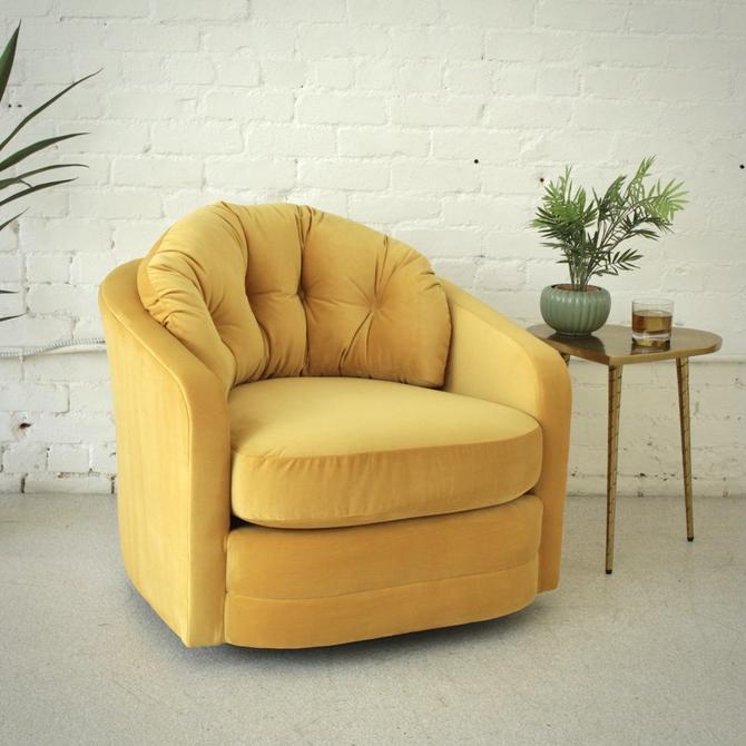 Baughman Era Yellow Swivel Chair Sunbeam Vintage Highland Park