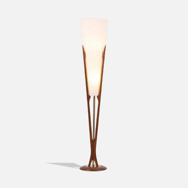 John Keal Sculpted Trident-Style Floor Lamp for Modeline