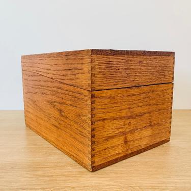 Vintage Large Dovetail Joint File Box 