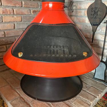 MAJESTIC AZTEC FIREPLACE Conical 32diam Red Orange 60s | Fulton