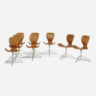 K:2 swivel dining chairs, set of six (Adam Bottomley)
